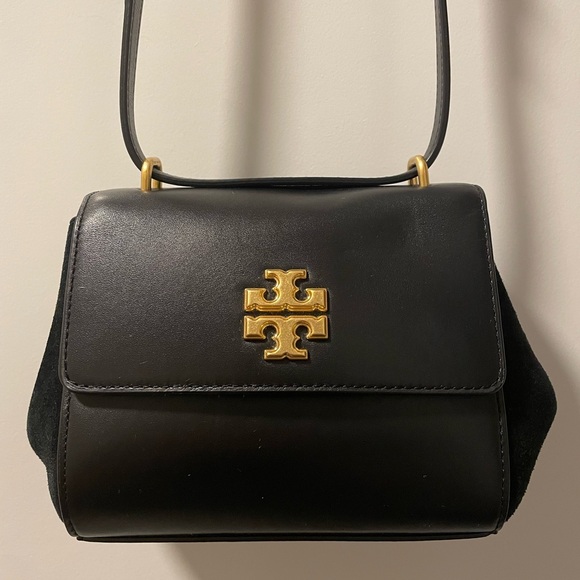 TORY BURCH JULIETTE Leather Suede Small Crossbody Black - Picture 1 of 7
